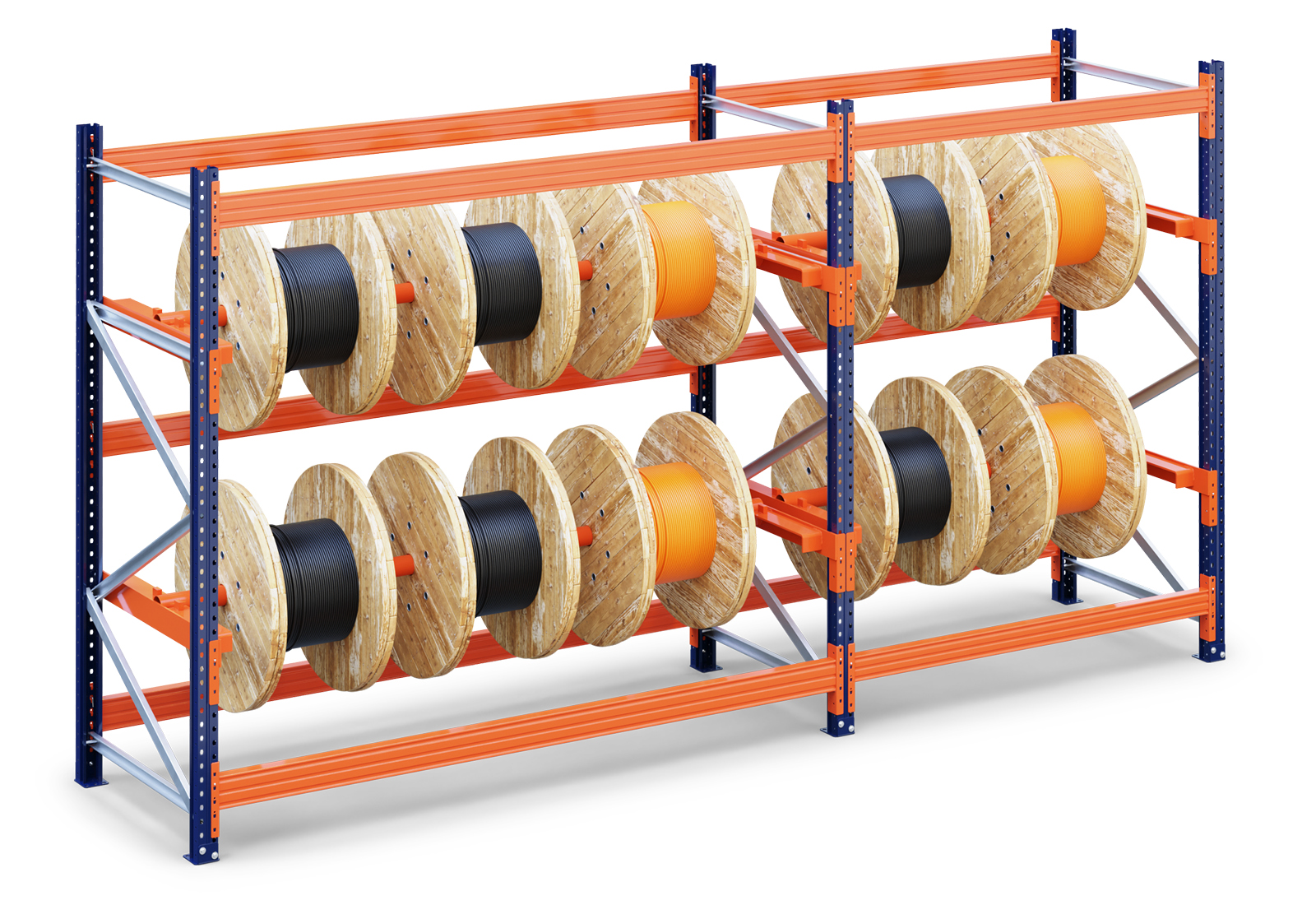 4,7 m Cable reel rack KTR9000 / 110 cm low / 2,5 m high / 2 x cable ...