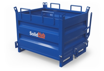 Drop bottom skip KBB680 for forklift trucks, filling volume 410 l, SolidHub 