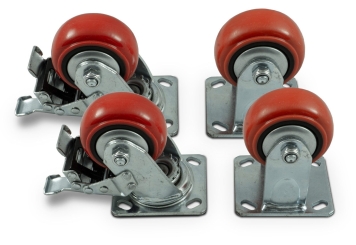 Castor set with and without brake for MK287, SolidHub