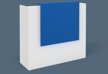 VERA120 reception counter, B-goods, white/blue, with LED lighting 