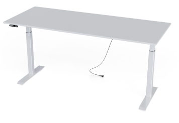 Electric height-adjustable desk MILLA200, white, 2.000 mm x 800 mm 