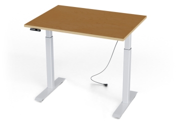 Electrically height-adjustable desk, multiplex top, 1.100 mm x 800 mm, maximum load 80 kg 