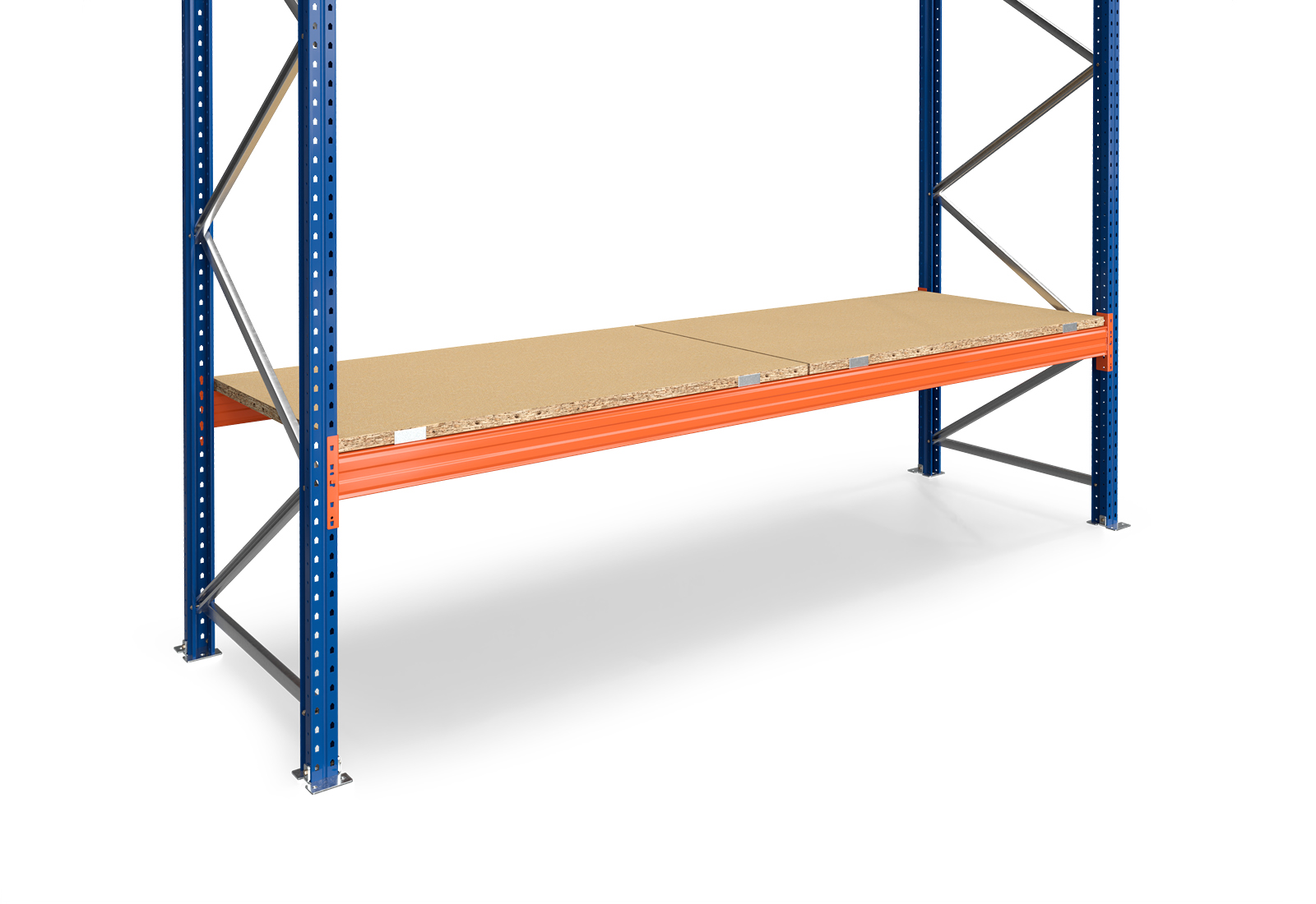 4,7 m pallet racking PR9000 / 110 cm deep / 2 m high / 2 levels / rack ...