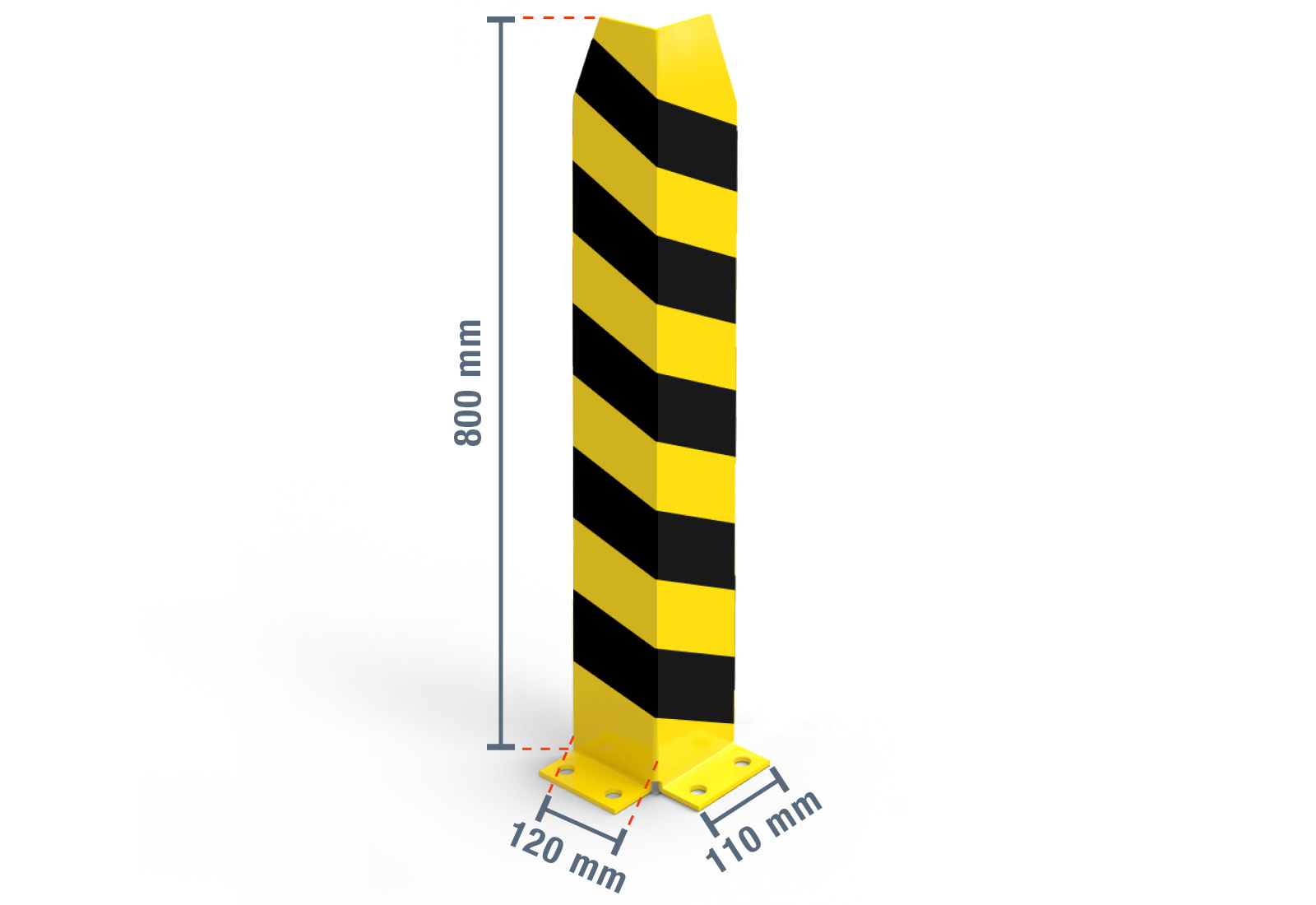 L-profile crash protection/collision protection for pallet racks, 800 ...