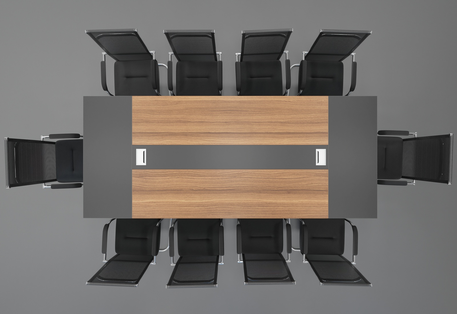 Conference Table Set ANJA280 In Grey walnut Brown 10 MARINA Chairs conference-table-set-anja280-in-grey-walnut-brown-10-marina-chairs