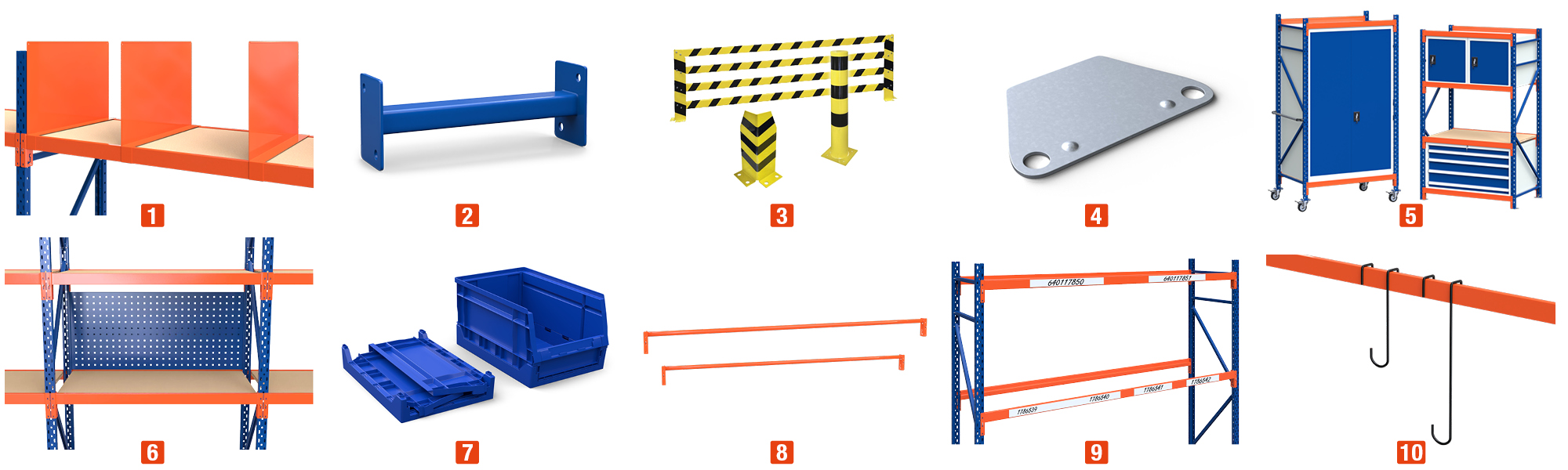 Accessories for storage racks