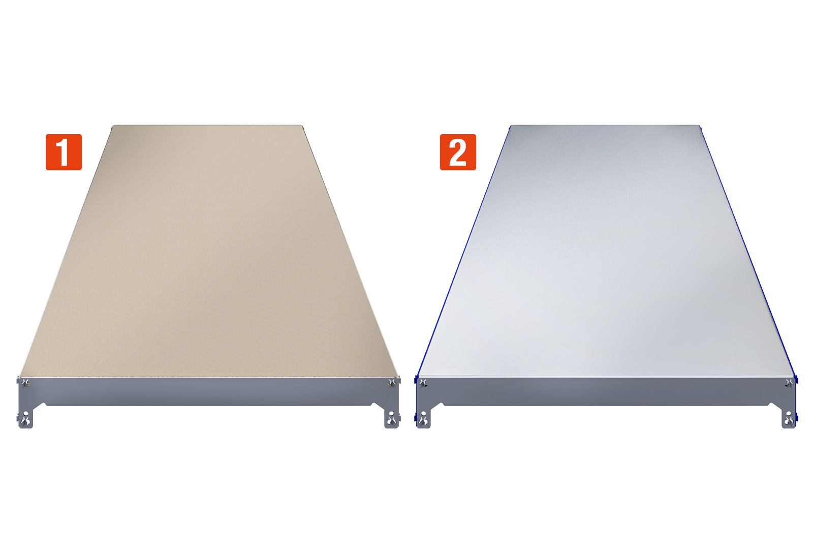 Wooden shelf and steel shelf for shelving racks