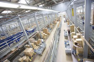 High-bay warehouse from the inside